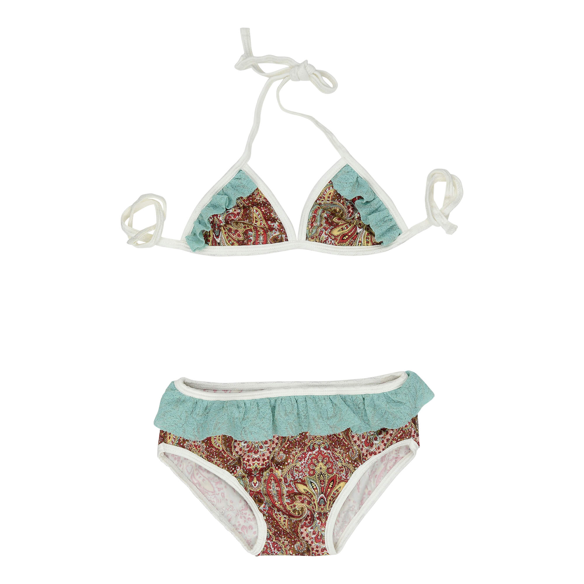 red paisley swimsuit