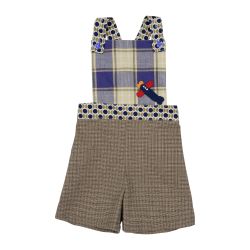 Brown check overalls