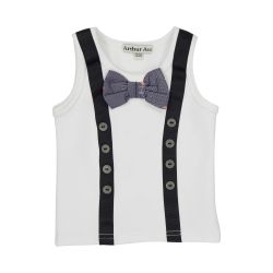 Flamingo bowtie top with braces