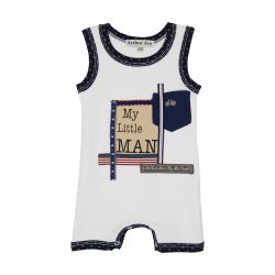Little man onesie, white