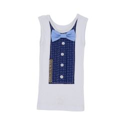 Soft blue bowtie vest top