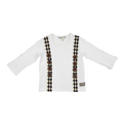 brown braces 3 quarter sleeve top