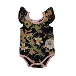 Black Wild Flower Onesie