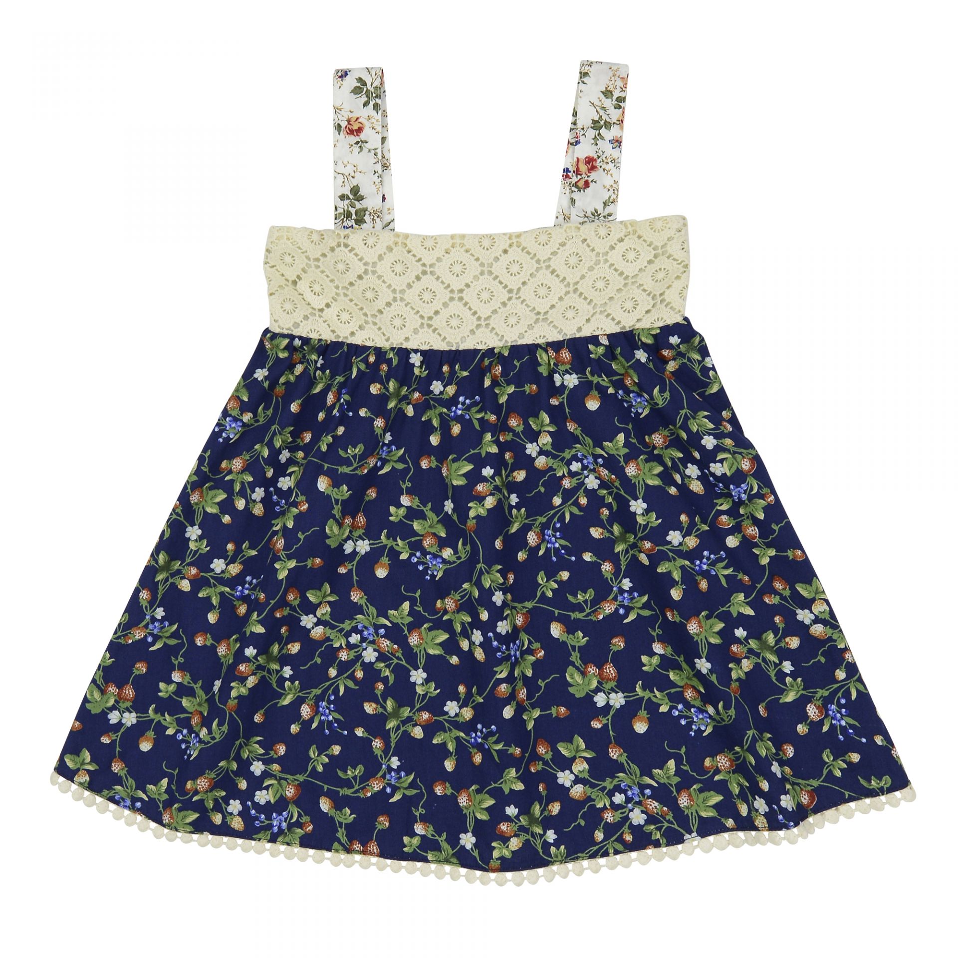 Navy Strawberry Dress - Arthur Ave