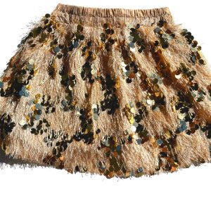 Mustard Shimmer Tassel Skirt
