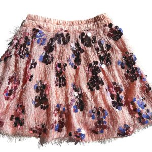 Pink Shimmer Tassel Skirt