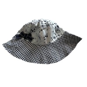 Navy rose floppy hat