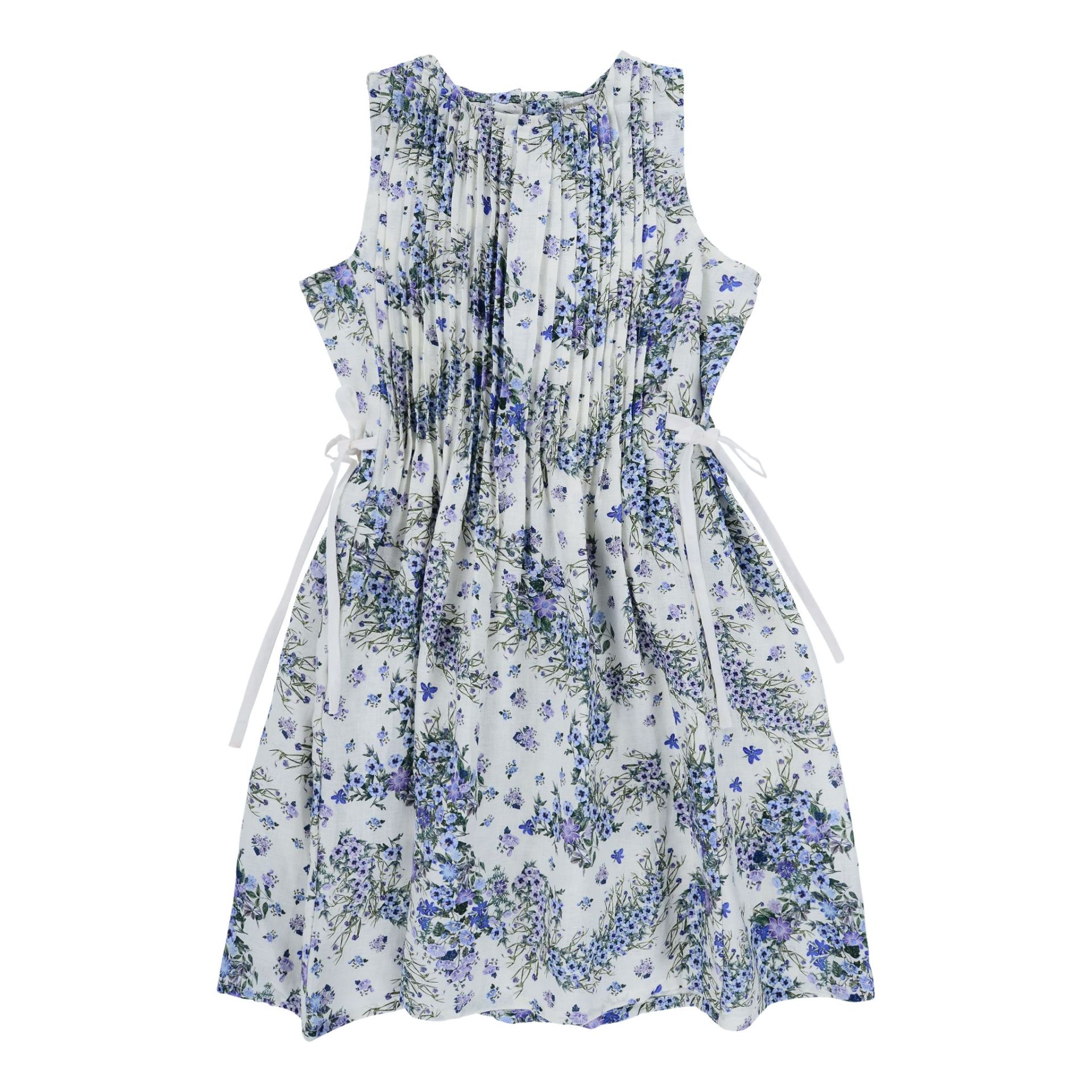 Cotton B & W Dot Pleat Dress - Image 3