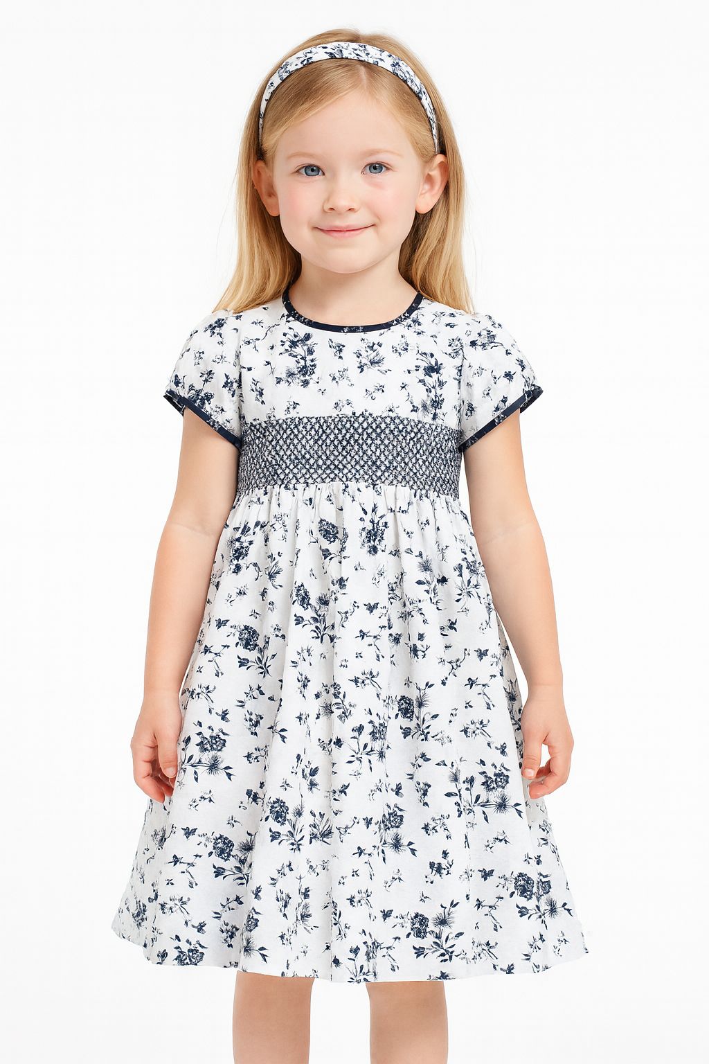 Classic Navy Smock Dress - Image 2