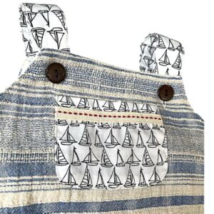 Arthur Ave Blue stripe overalls, sailor dungarees