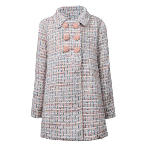 Pink Button Tweed Coat