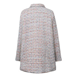 Pink Button Tweed Coat Back