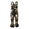 Black Wild Flower Overalls Front