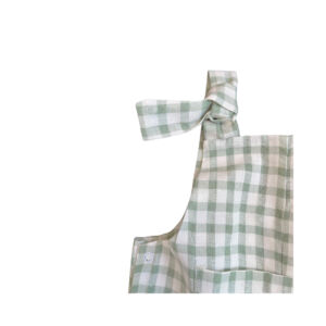 Neutral Shorty Plaid Overalls 3
