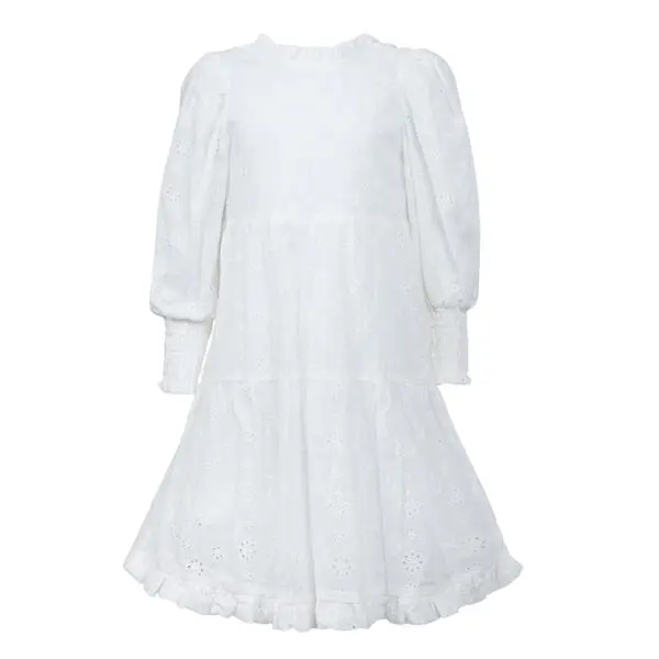sachin and babi light blue dress CUPSHE White Cotton Embroidery Anglaise Midi dress L