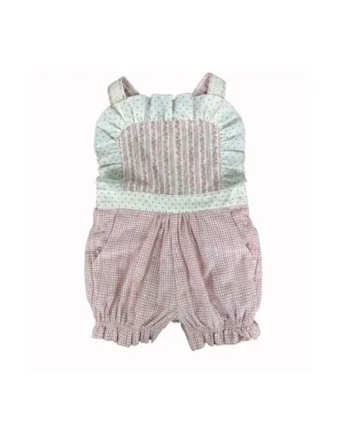 London Pink Frilly Bib Dungarees