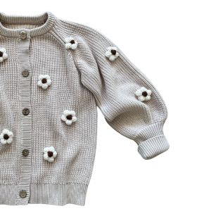 Cream Flower Cardigan 2