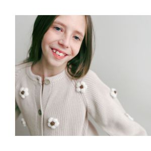 Cream Flower Cardigan 3
