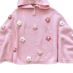 Pink Flower Poncho 1