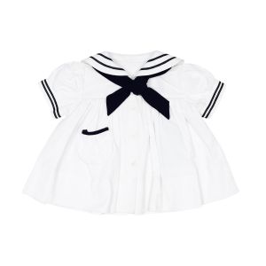 Navy blue cotton sailor dress
