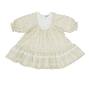 Chantilly Cream Peasant Dress