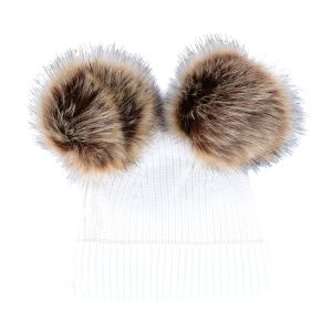 Furry Ear Beanie - Milk White
