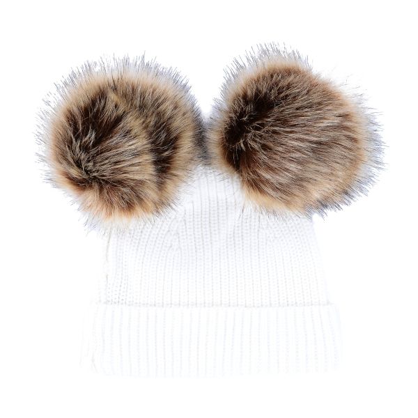 Furry Ear Beanie - Milk White