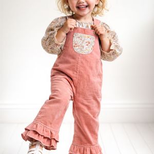 Winter Bloom Girl's Corduroy Overalls