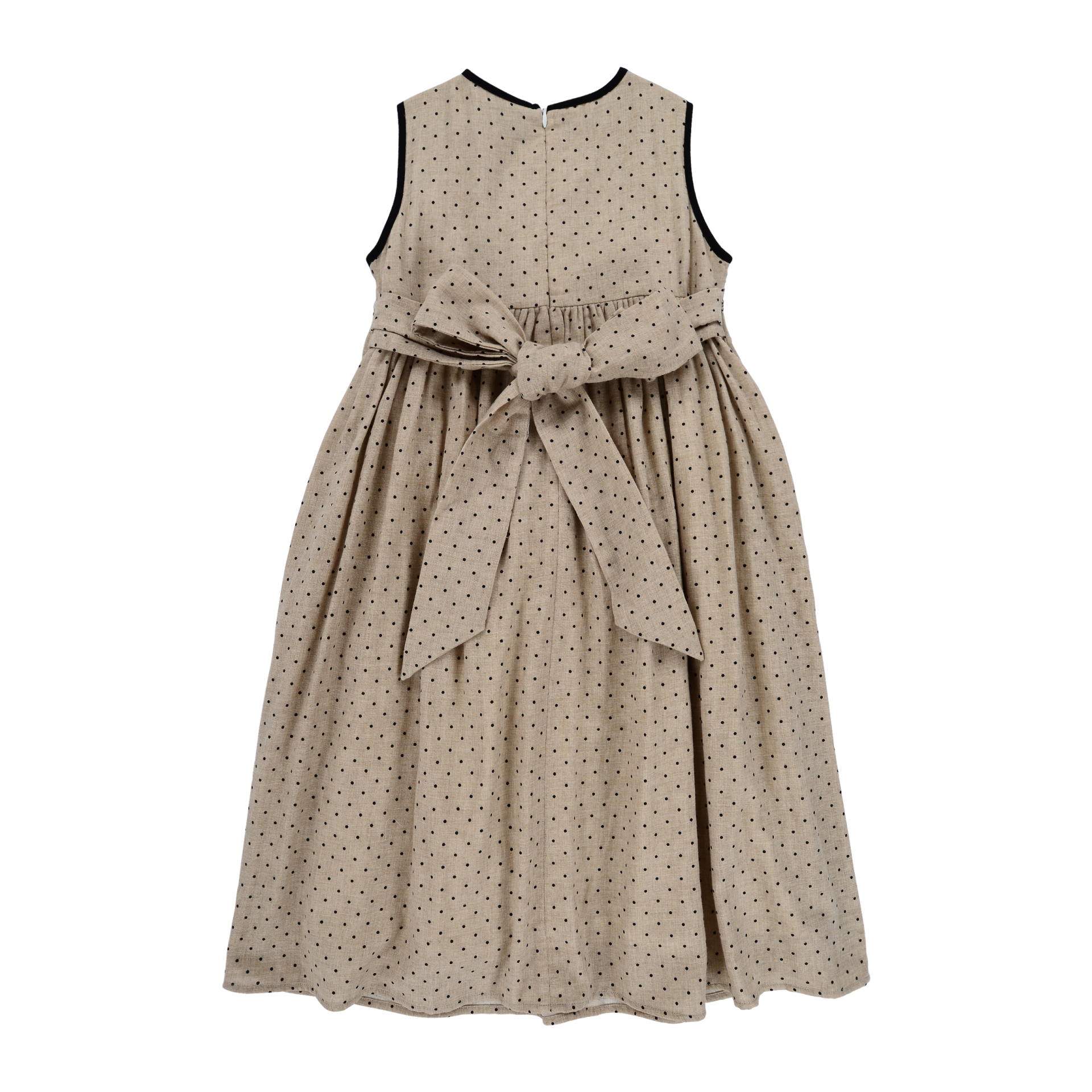 Crystal Child Black Dot Long Shirring Dress - Image 2